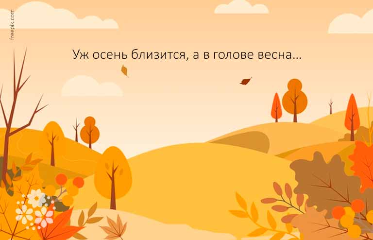 Прикольные статусы про осень